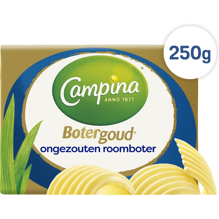 Campina Botergoud Ongezouten Roomboter 250 g