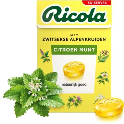 Ricola Citroen munt suikervrij 2-pack
