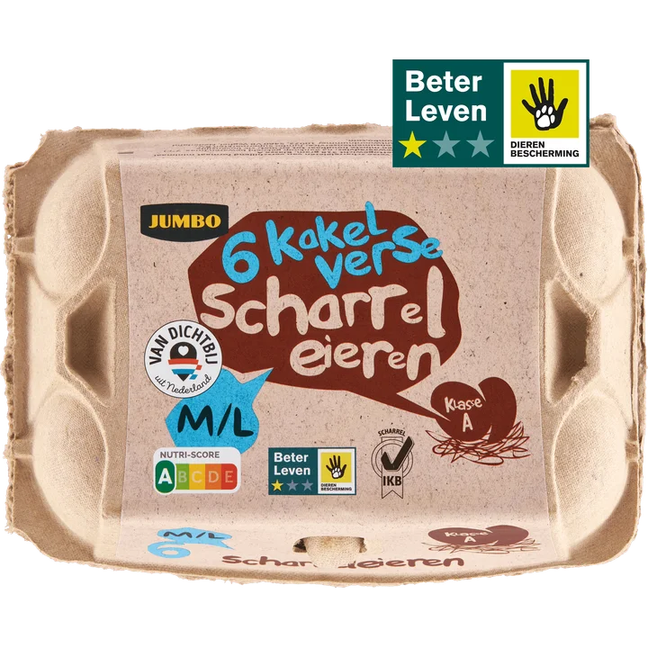 Jumbo Scharreleieren M/L 6 Stuks