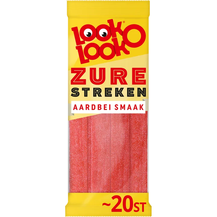 Look-O-Look Zure Streken Aardbei Vegan 20 stuks