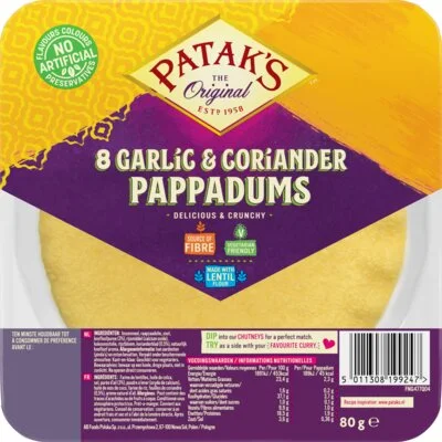 Pappadums Garlic & Coriander