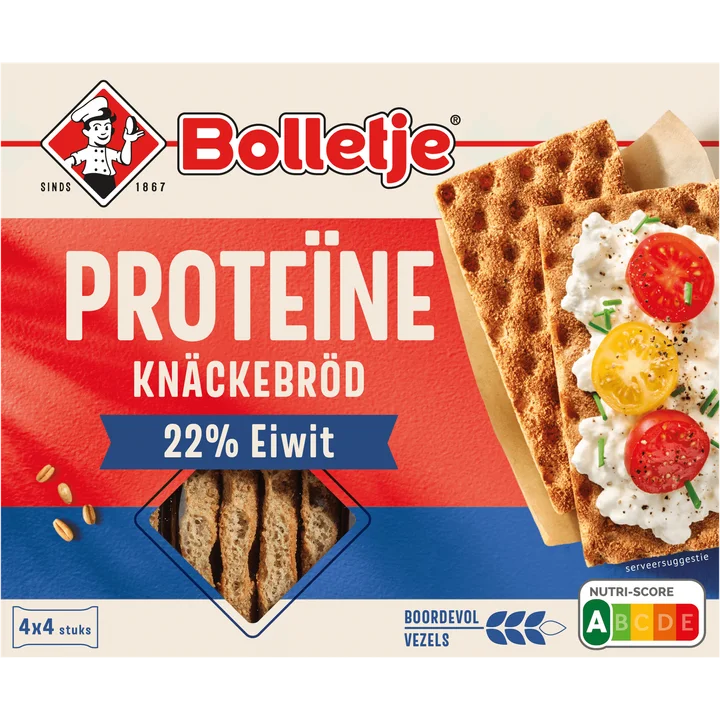 Bolletje Proteïne Knäckebröd 22% Eiwit 4 x 4 Stuks 255 g
