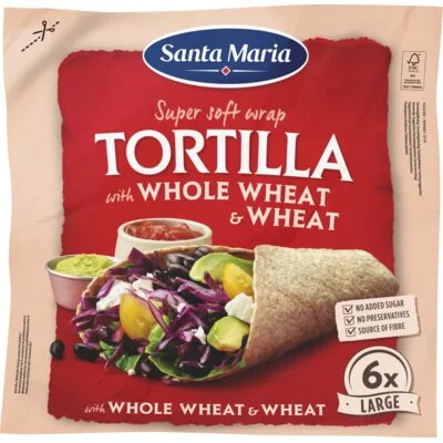 Santa Maria Tortilla with Whole Wheat & Wheat Large 6 Stuks 371 g