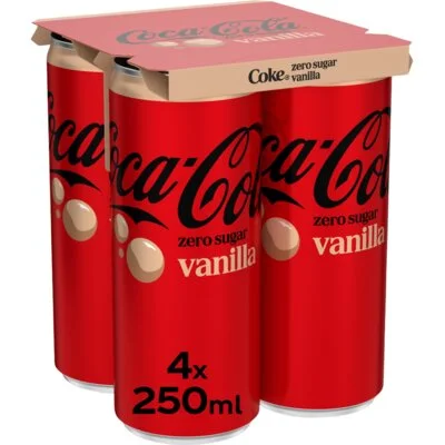 Coca-Cola Zero sugar vanilla 4-pack