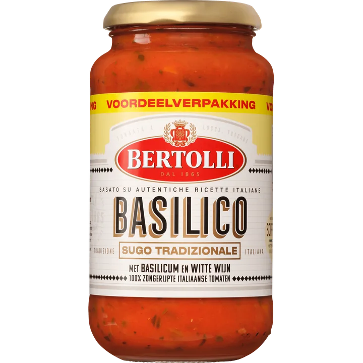 Bertolli met Basilicum en Witte Wijn Voordeelverpakking 500 g
