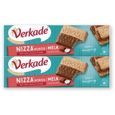 Verkade Nizza kokos melk chocolade 2-pack