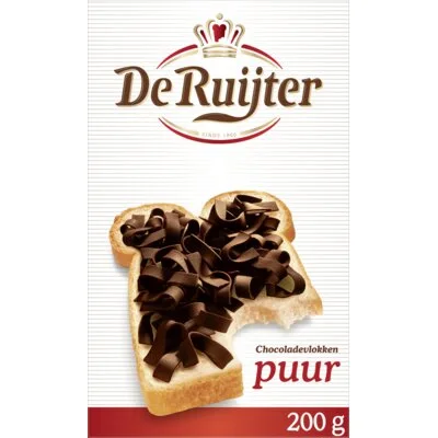 De Ruijter Chocoladevlokken Puur 200g
