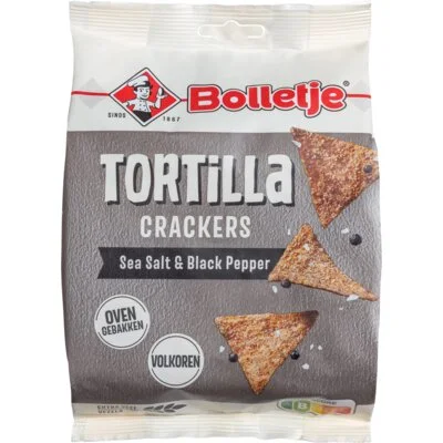 Bolletje Tortilla crackers sea salt black pepper