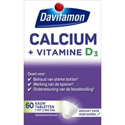 Davitamon Calcium + vitamine D kauwtabletten mint