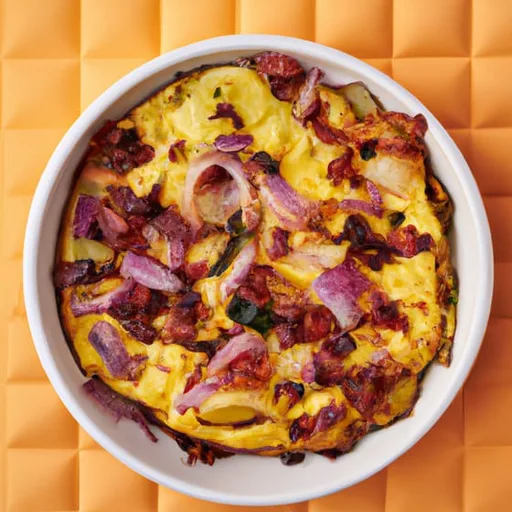 Aardappel tortilla uit de oven met spekjes spaanse