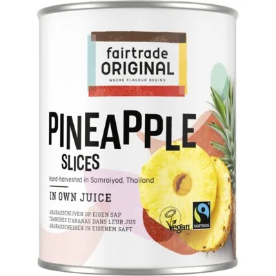 Fairtrade Original Ananasschijven op Eigen Sap 565 g