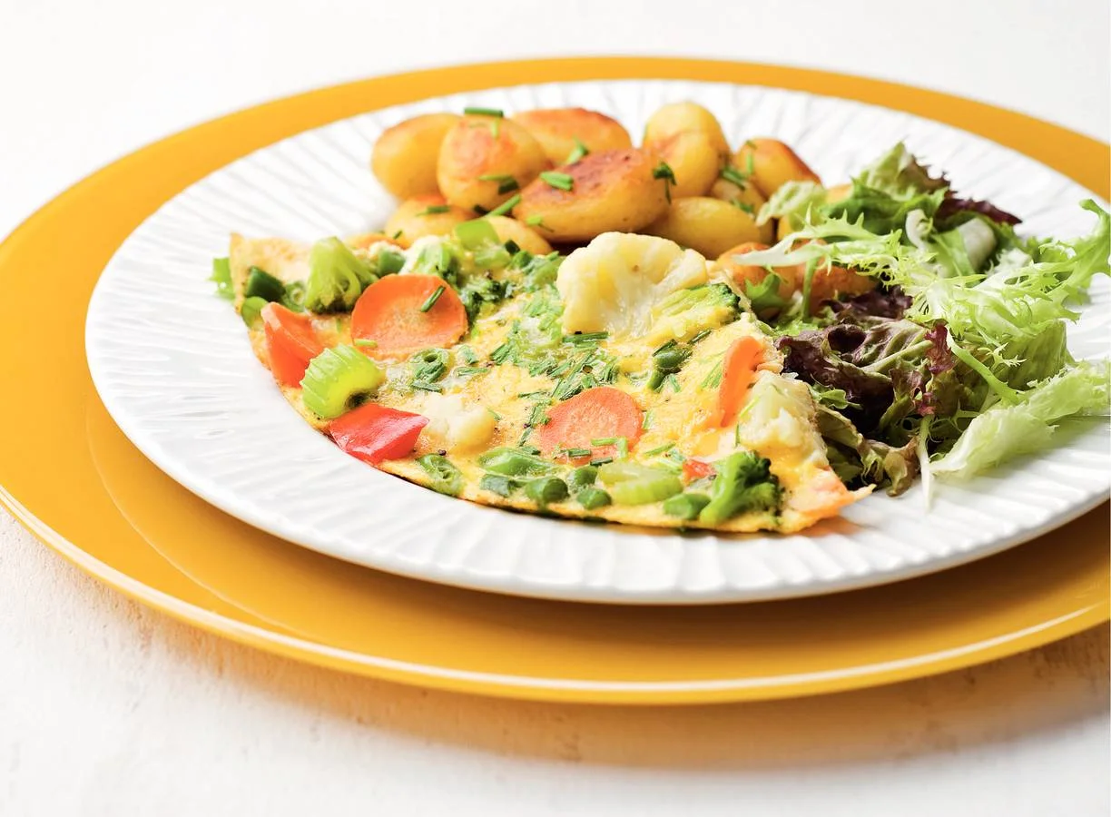 Boerenomelet met gebakken krieltjes