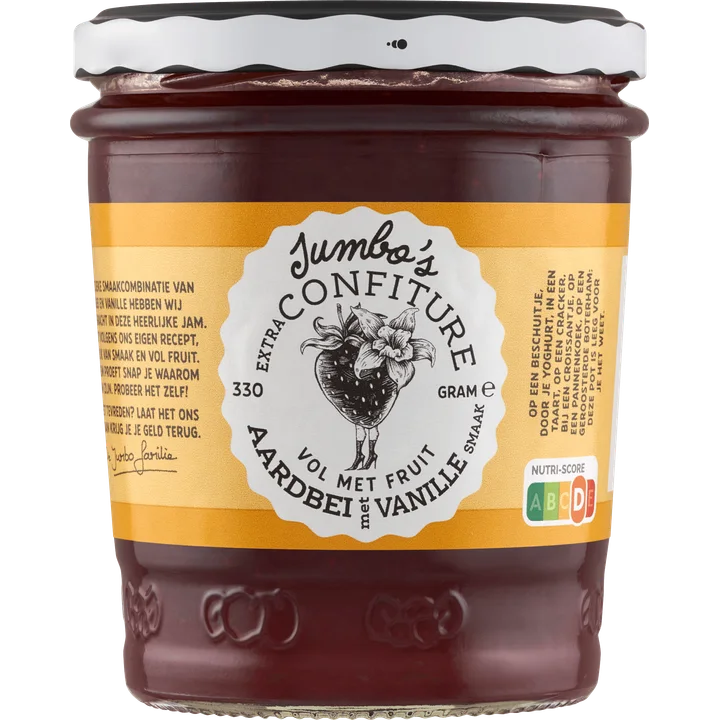 Jumbo's Extra Confiture Aardbei Vanillesmaak 330g