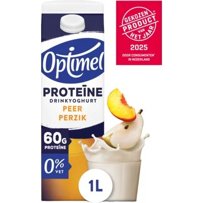 Optimel Proteïne drinkyoghurt perzik peer