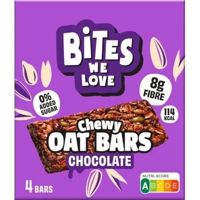 BitesWeLove Bwl Chewy Oat Bar Chocolate 4 stuks