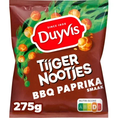 Duyvis Tijgernootjes BBQ Paprika Pinda Noten 275 gr