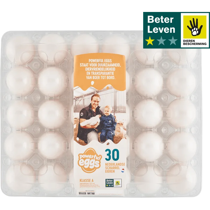 Powerful Eggs Nederlandse Witte Scharreleieren 30 Stuks