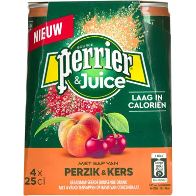 Perrier & Juice Perzik-Kers 4x25CL BEL
