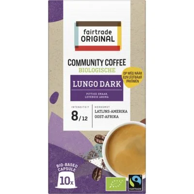 Fairtrade Original Community coffee lungo dark capsules