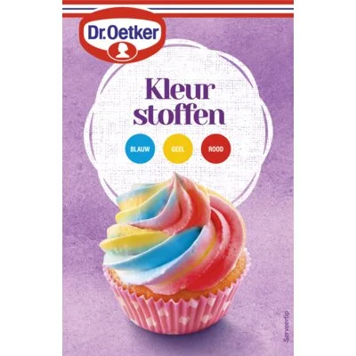 Dr. Oetker Kleurstofstiften (rood, geel, blauw) 45 g