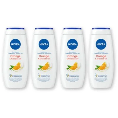 NIVEA Care shower orange & avocado oil 4-pack
