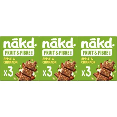Nakd Fruit & fibre bars apple & cinn 3-pack