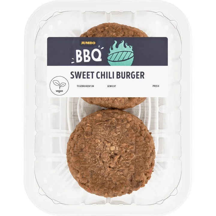 Jumbo Plantaardige BBQ Sweet Chili Burger 2 Stuks