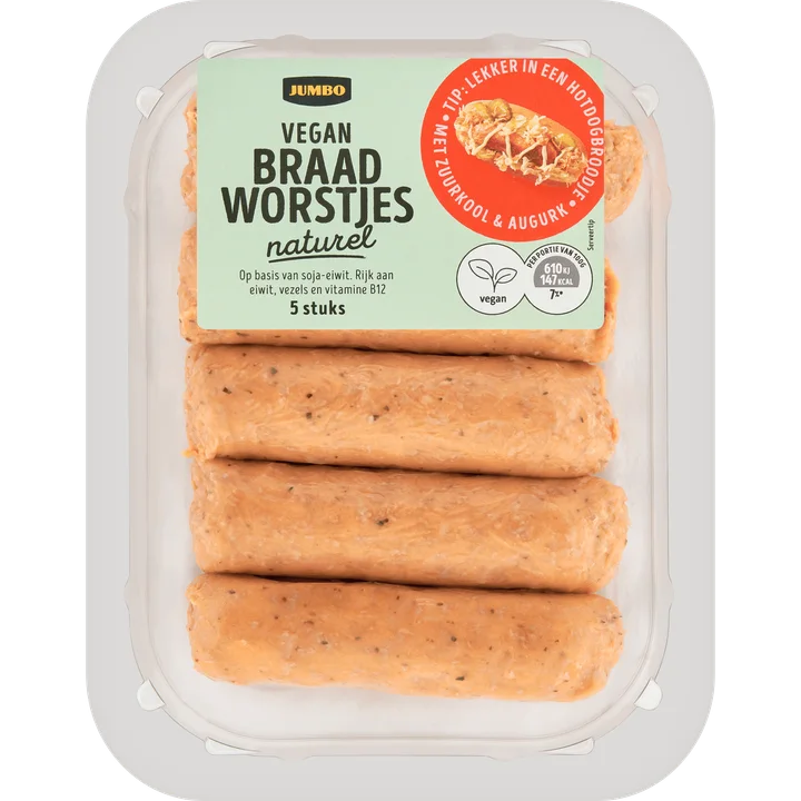 Jumbo Plantaardige Braadworstjes Naturel 5 Stuks