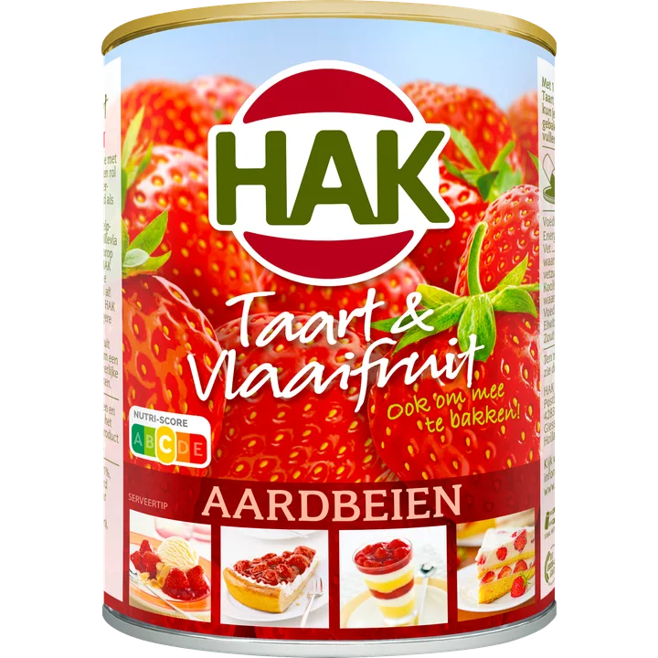 Hak Taart & Vlaaifruit Aardbeien 430 g