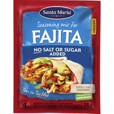 Santa Maria Fajita Kruidenmix geen zout toegevoegd 25 g