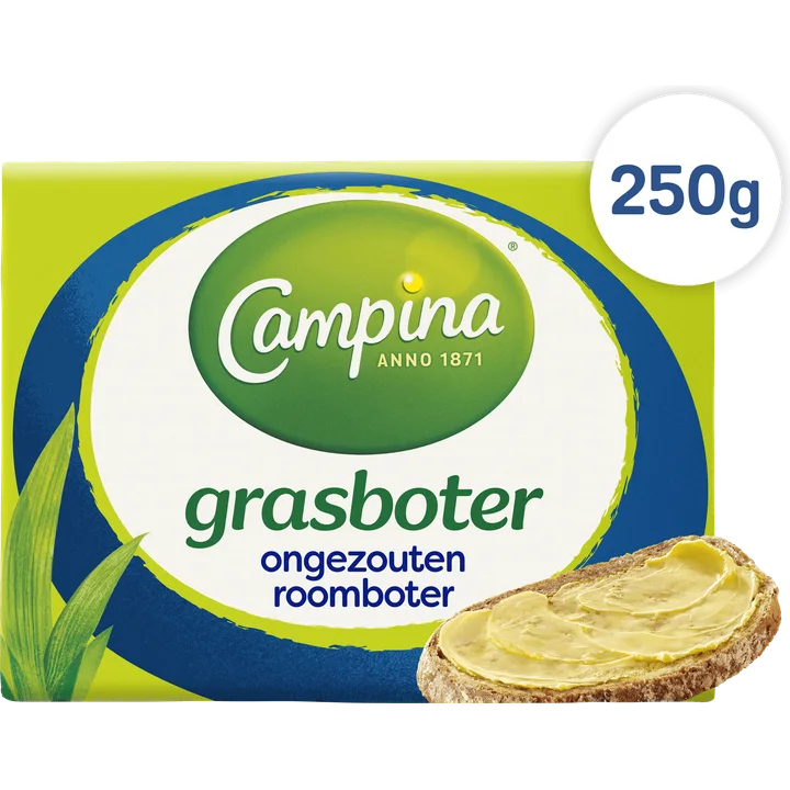 Campina Botergoud Ongezouten Grasboter 250 g