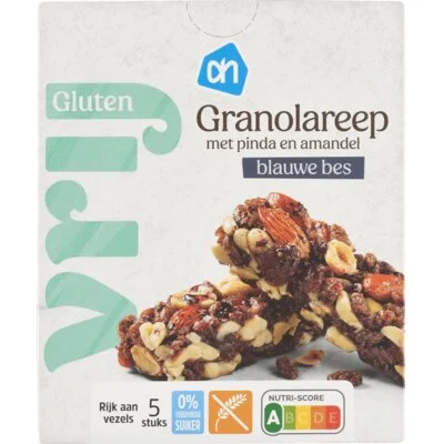 AH Glutenvrij Granolareep pinda en amandel blauwe bes