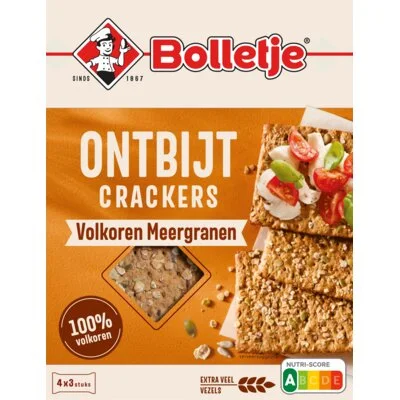 Bolletje Ontbijt Crackers Volkoren Meergranen 4 x 3 Stuks 250 g