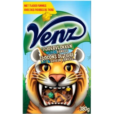 Venz Rimboe tijger vlokken melk/vanille 200 g