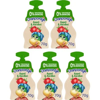 Danoontje Knijpyoghurt appel en aardbei 5-pack