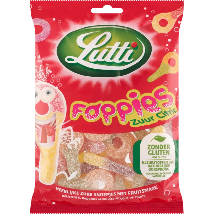 Lutti Foppies Zuur Citric 175 g