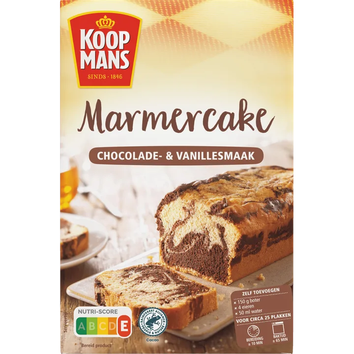 Koopmans Marmercake Vanillesmaak & Chocolade Bakmix 400 g