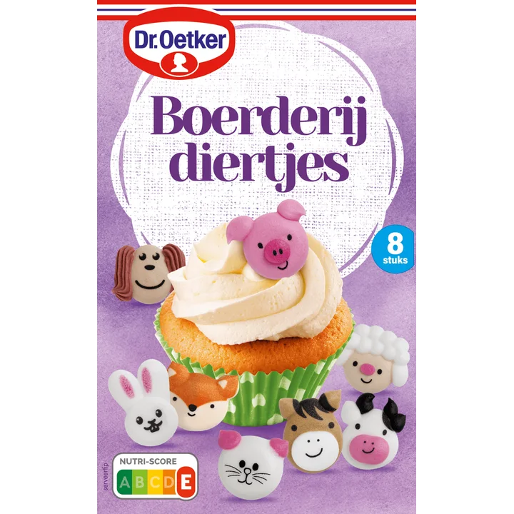 Dr. Oetker Boerderij Diertjes Decoratie 8 Stuks 13 g
