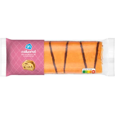 AH Cakerol met aardbeien en crèmevulling