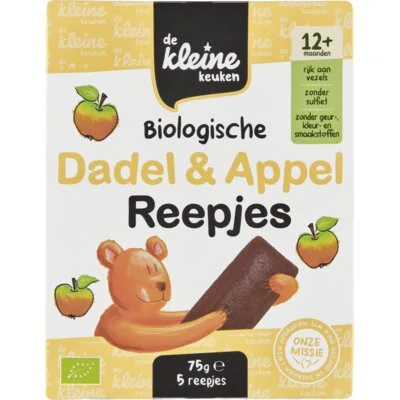 De Kleine Keuken Biologische dadel & appel reepjes 12m+