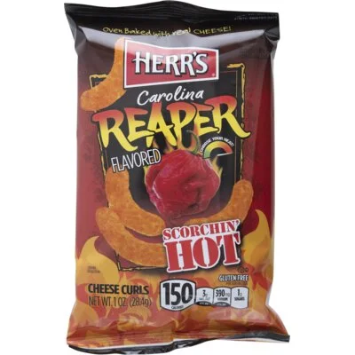 Herr's Carolina reaper scorcin hot cheese curls