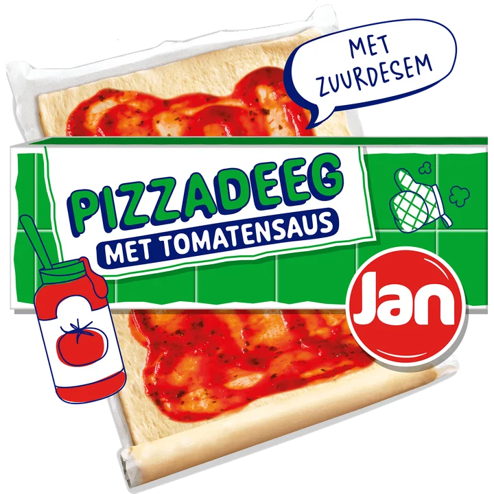 Jan Pizzadeeg met zuurdesem en tomatensaus (600g)