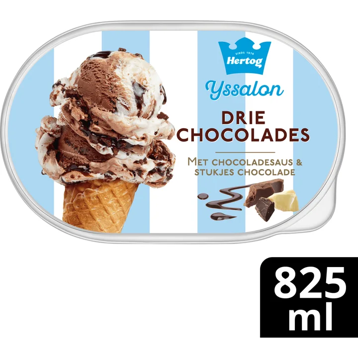 Hertog IJs IJssalon Drie Chocolades 825ml