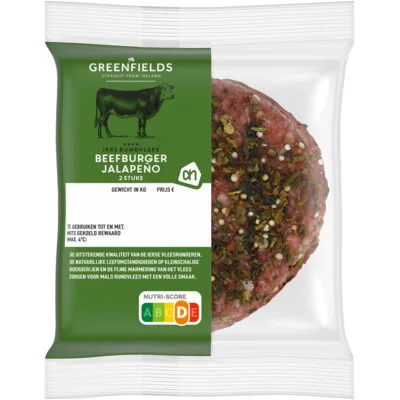 AH Greenfields Beefburger jalapeno 2 stuks