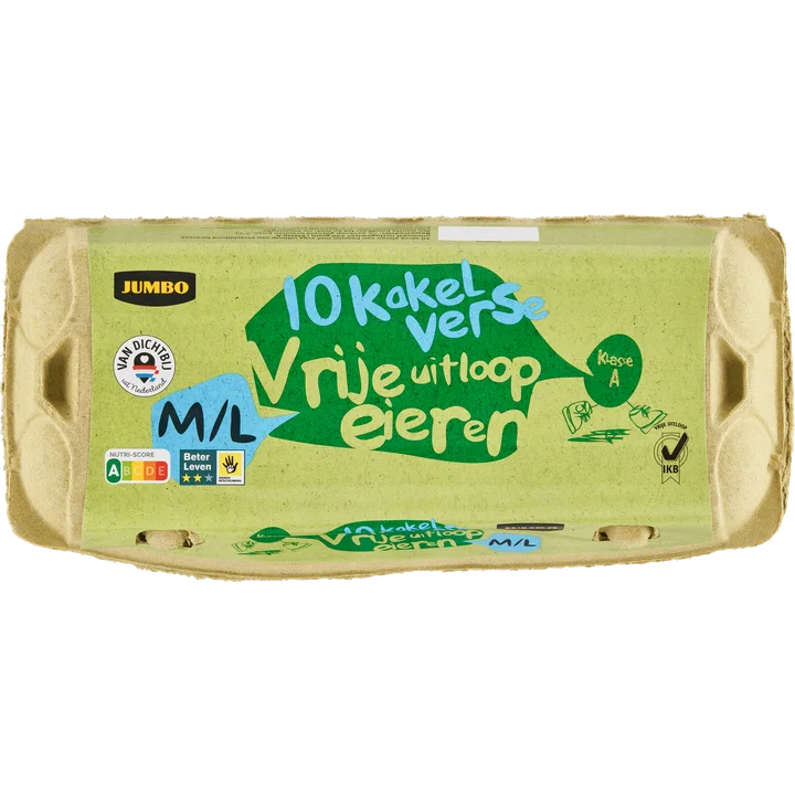 Jumbo Vrije Uitloop Eieren M/L 10 Stuks