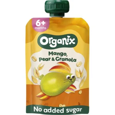 Organix Knijpfruit mango, pear & granola 6m+