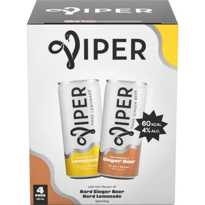 Viper Hard lemonade ginger beer 4-pack