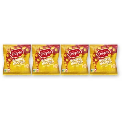 Duyvis Borrelnootjes kaas & mosterd smaak 4pack
