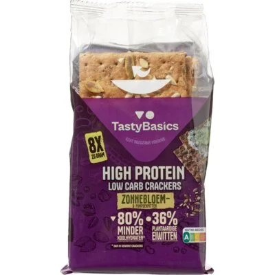 TastyBasics Low carb-high protein cracker zonnebloem