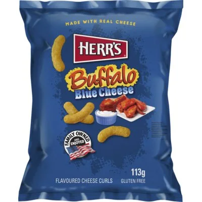 Herr's Buffalo blue cheese flavored curls